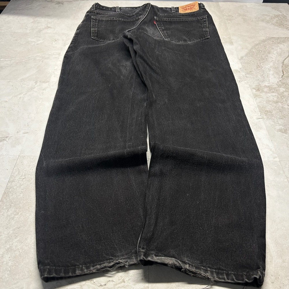 Levi's 550 Relaxed Fit Black Jeans Mens 38x34 Faded Denim Baggy Streetwear